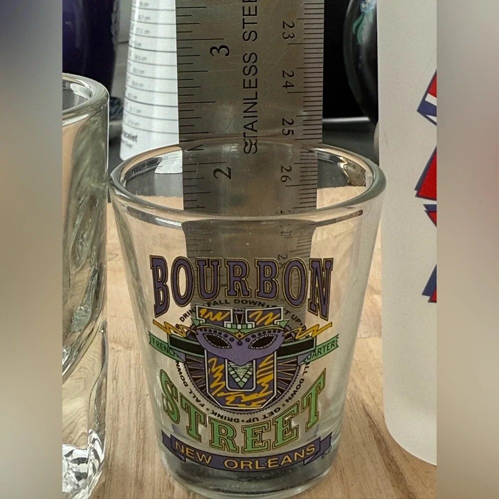 Fun 4 Shot Glass Set London 2012 Olympics, Haiti, Cheers Boston, New Orleans
